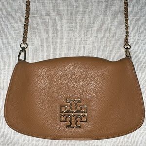 Tan Tory Burch cross body or clutch